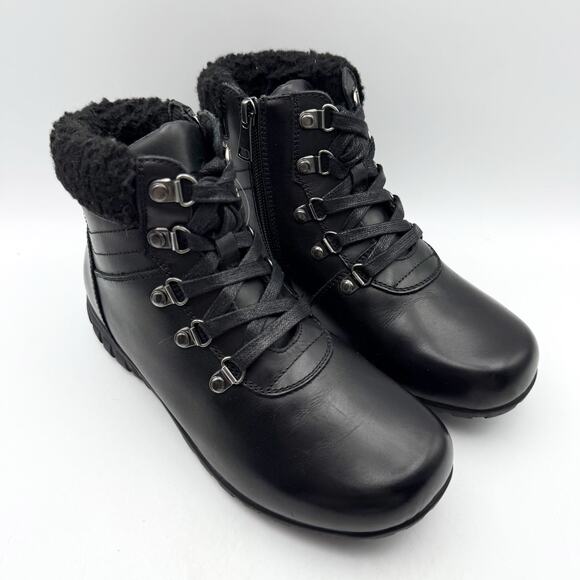 Propét Womens Dasher Booties US 6.5 4E Extra WIDE EU 37 Black Leather NIB - Picture 6 of 13
